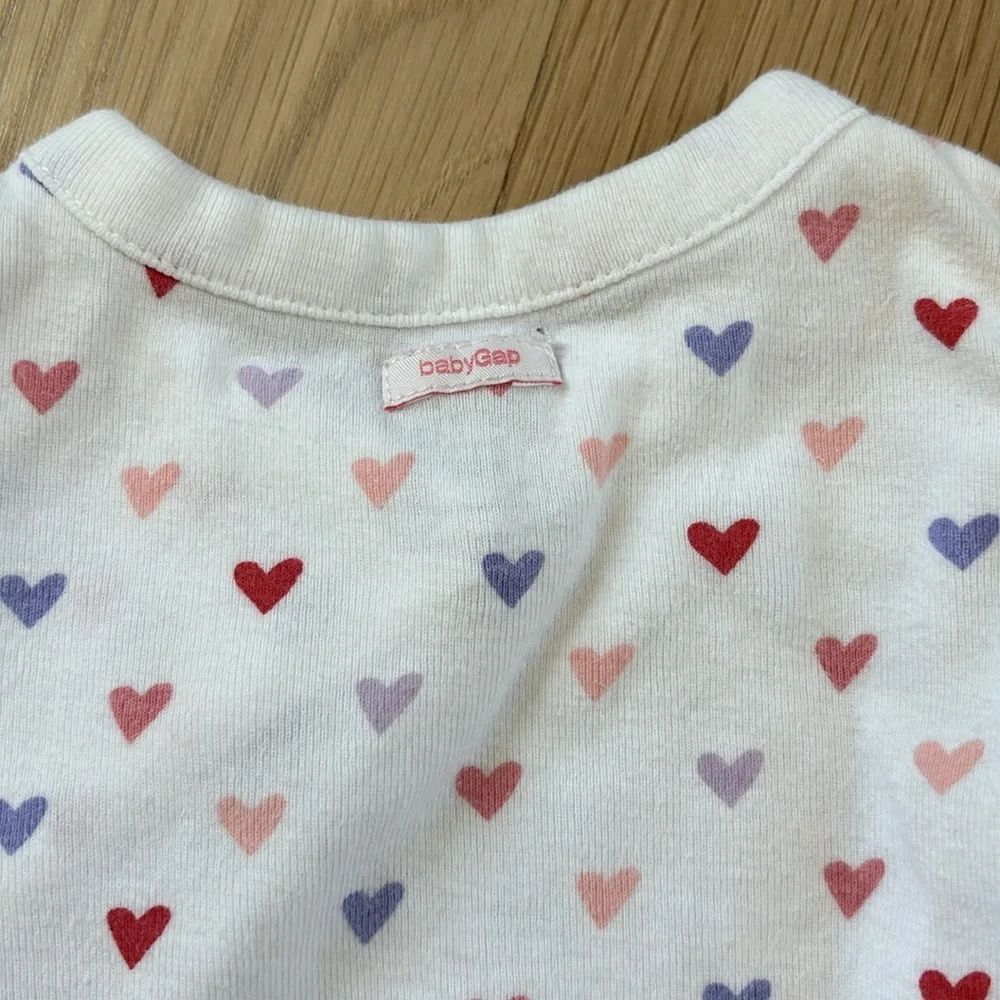 Baby GAP Long-Sleeve Cotton Bodysuit with Red, Pink and Purple Hearts